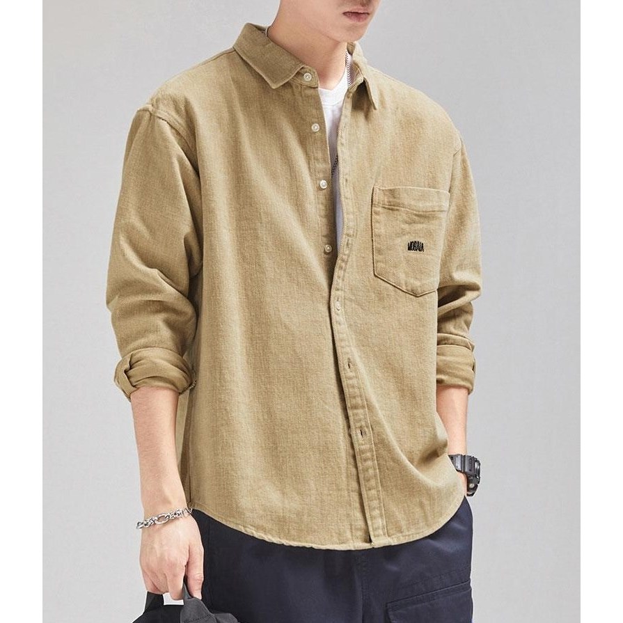 [딜마켓] 하바미상의 / 남성 봄 가을 심플 포근한 긴팔 카라 셔츠 와이셔츠 티셔츠 상의 39,900원