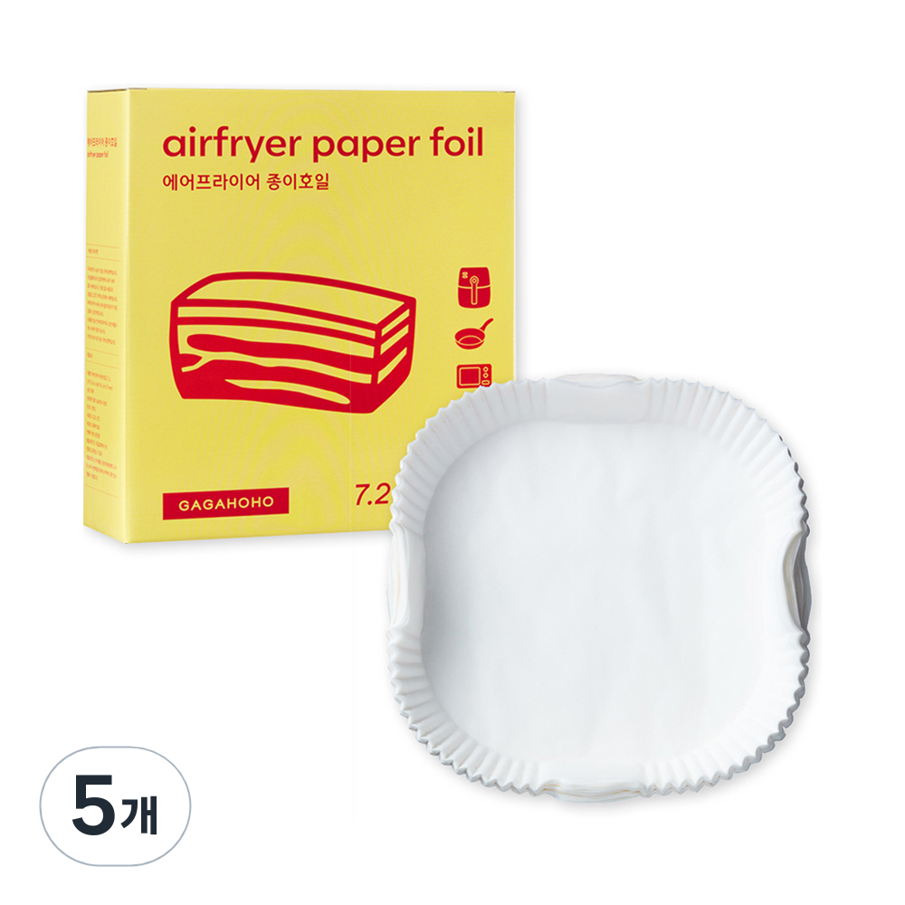 가가호호 에어프라이어 종이호일 사각 접시형 7.2L, 90개입, 5개 54,520원