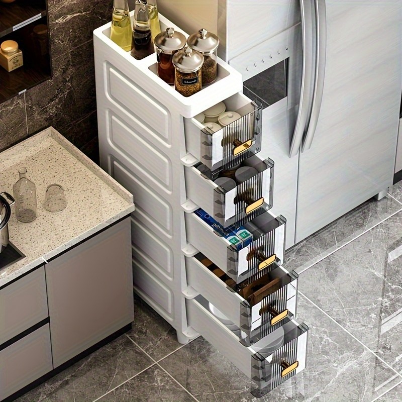 이동식 틈새 수납장 3/4/5단 주방 욕실 선반 공간활용 서랍장, 현재가 29,900원