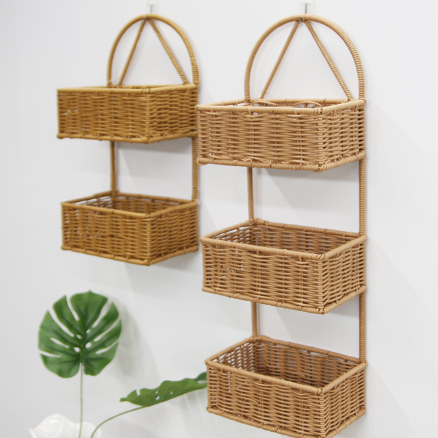 내일의공간 PP 벽걸이 라탄 바구니 선반 10,800원