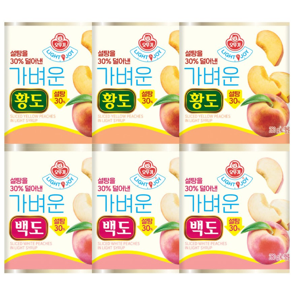 오뚜기 Light&Joy 가벼운 황도 3개+백도 3개(총 6개), 1세트 15,200원