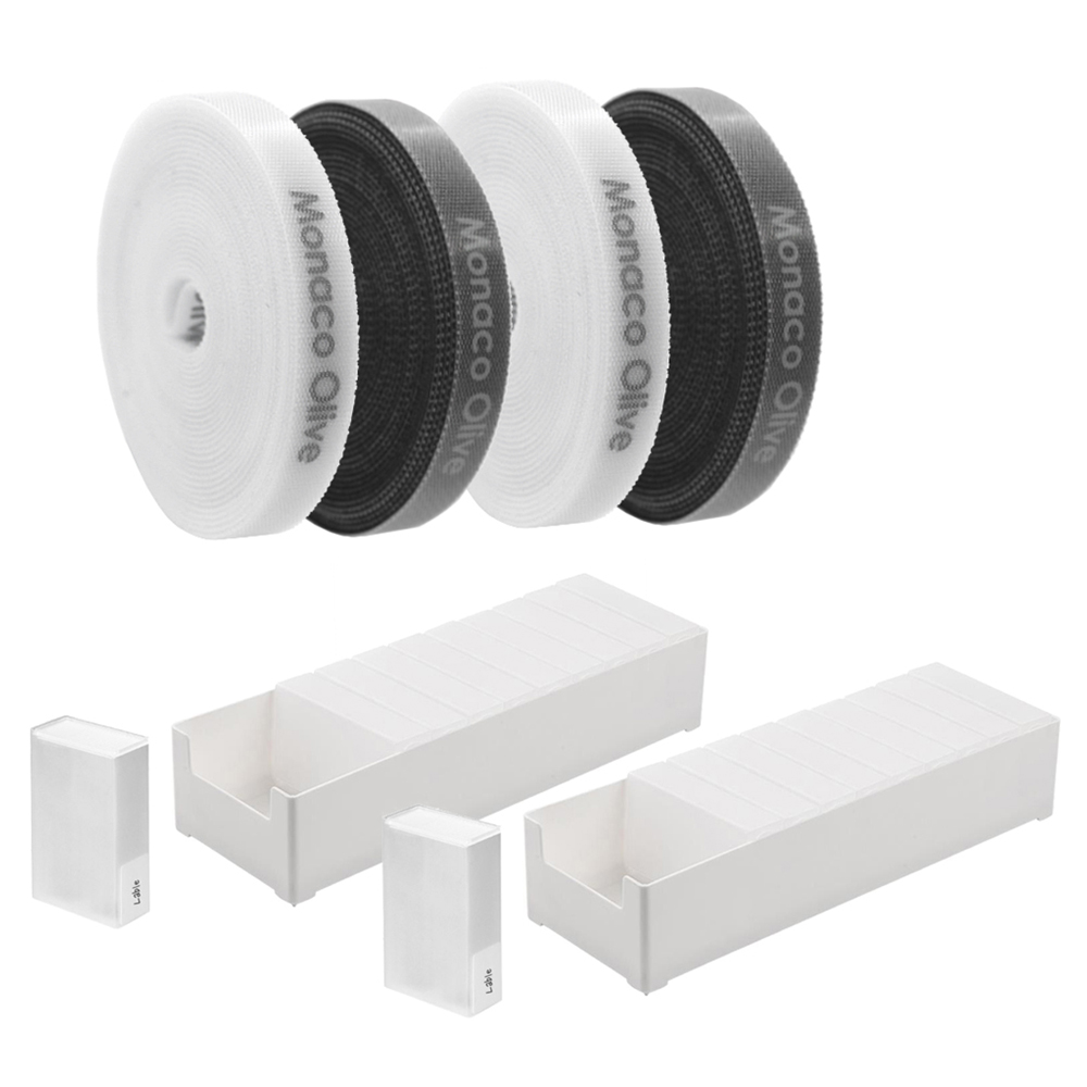 모나코올리브 슬라이딩포켓 케이블 선 정리함 20p + 전용 트레이 대형 2p + 벨크로타이 2종 x 2p 세트 20,870원