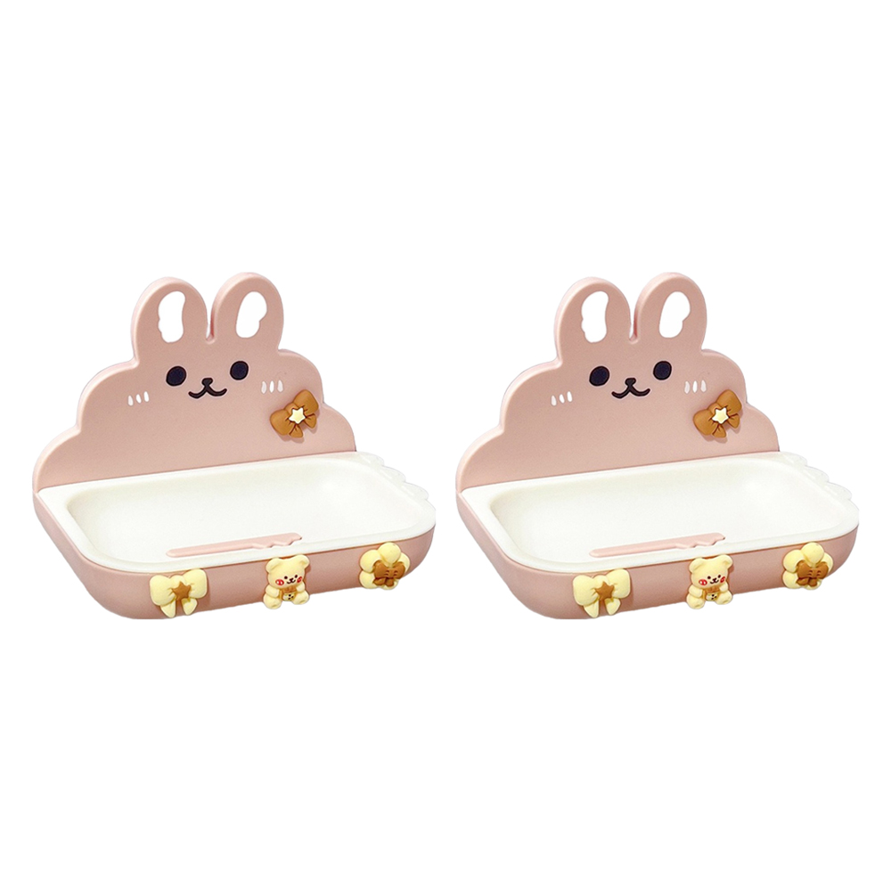 피어니스트 무타공 벽걸이 토끼 비누받침대, 핑크, 2개 12,100원