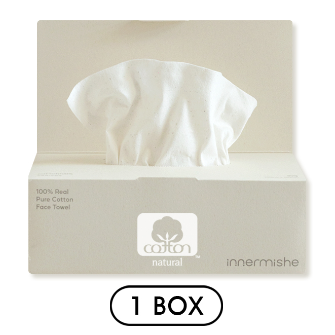 100% 순면 무표백 무형광 저자극 세안용 비건 로하스 인증 페이스 타올 이너미쉬  (80매, 200x200mm, 1BOX) 10,500원