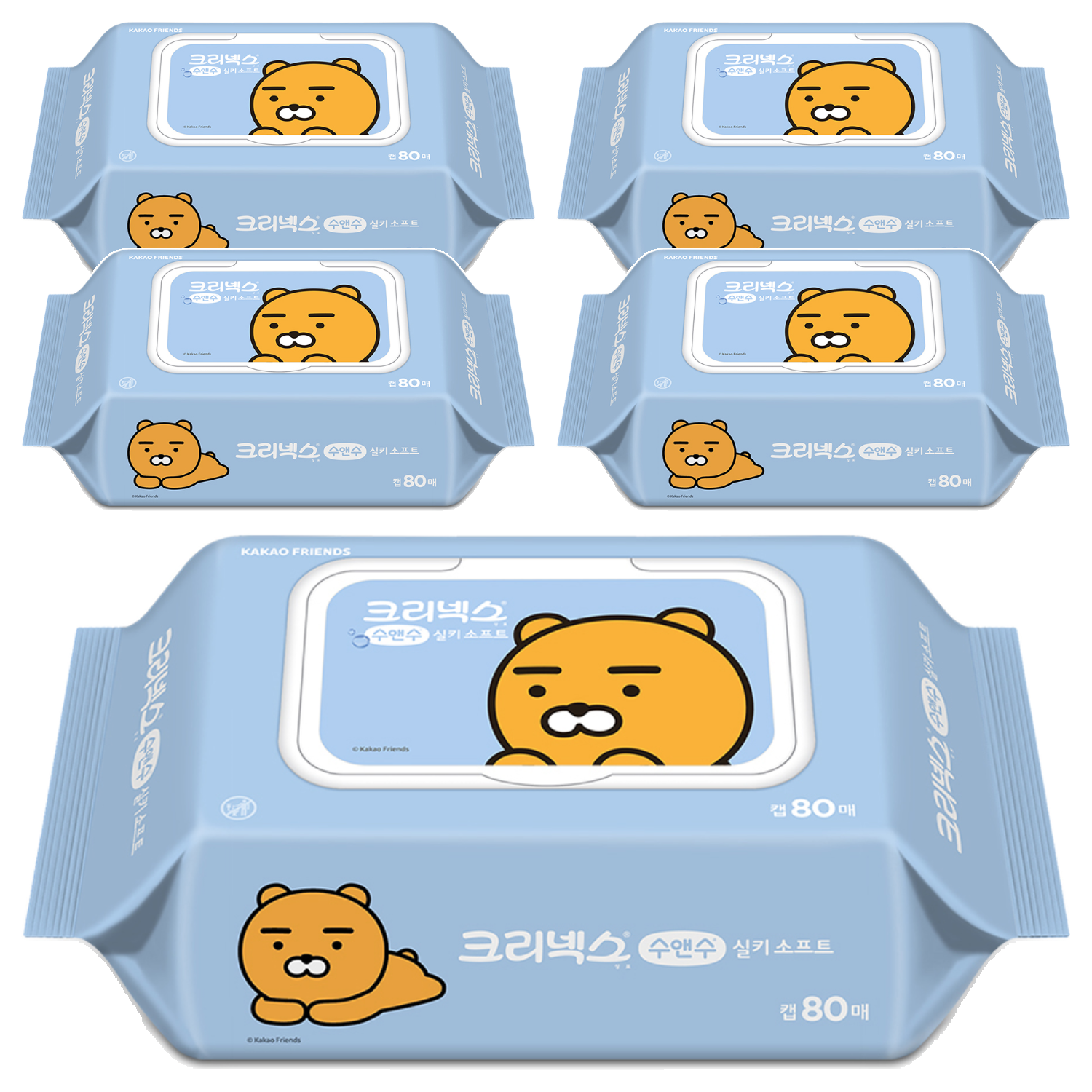 크리넥스 수앤수 카카오 라이언 물티슈 캡형 9,000원