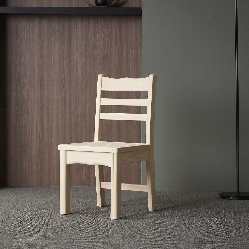 바르숲 킹덤 편백나무 통원목 의자 식탁 거실 주방 다용도 인테리어 등받이 의자, 1개, 베이지 390,000원