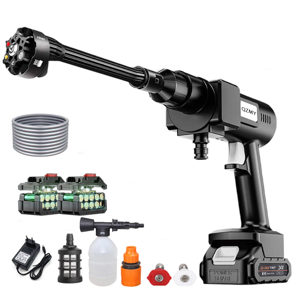 [QZMY] 21V 독일기술 무선 충전 고압 세척기 건 세차기 무선 물대포 쏘고쏘고 365 고압 분사기 물분사량 1분 6L, 1세트(배터리 2개+수납함+5 미터 수도관) 78,900원