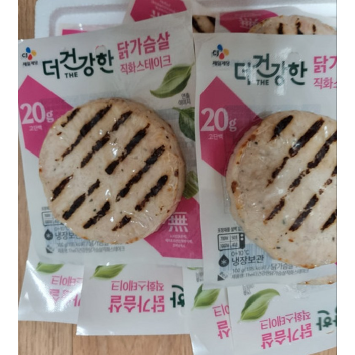 CJ제일제당 더건강한 닭가슴살 직화 스테이크, 4개, 100g 12,500원