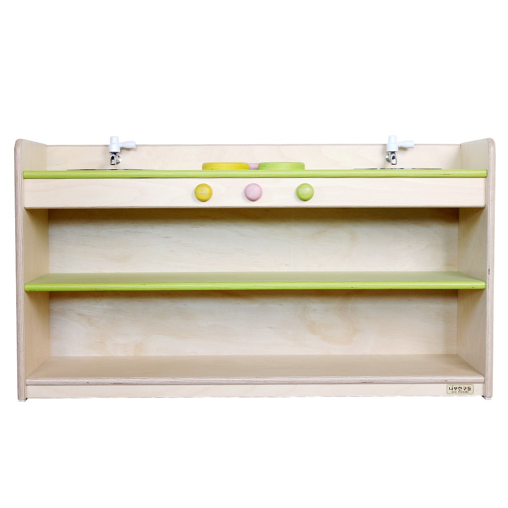 원목 2단 주방놀이 소꿉놀이 역할놀이 교구장 어린이집 유치원, 노랑 310,000원