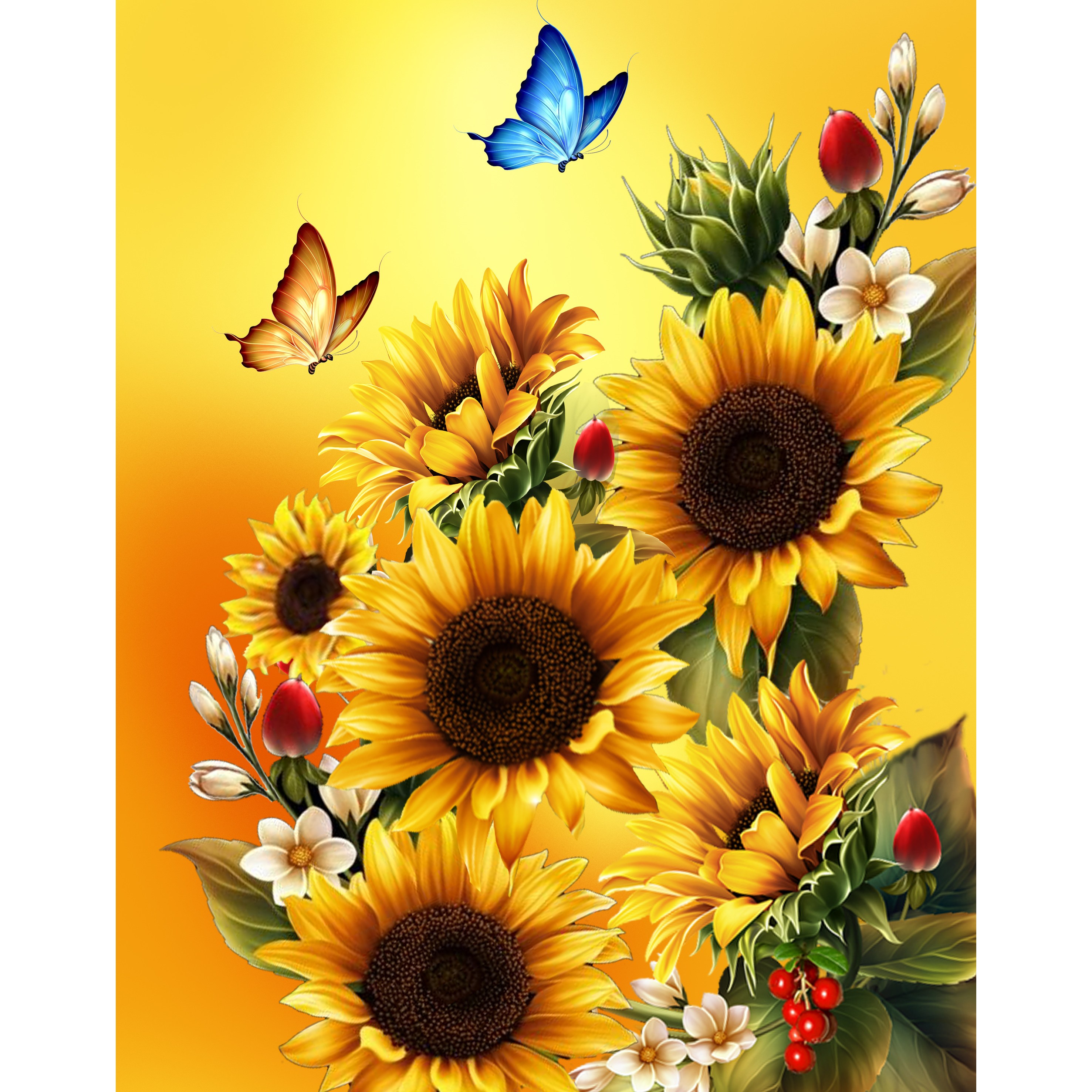 지산 보석십자수 캔버스형 50 x 40 cm, DIY 세 트, F47 - 황금해바라기 꽃, 1개 16,990원