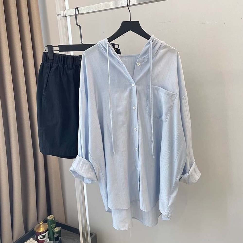 더헤이만 여성블라우스 후드셔츠 린넨남방 오버핏셔츠 여름남방 휴양지룩 비치웨어 거즈 35,180원