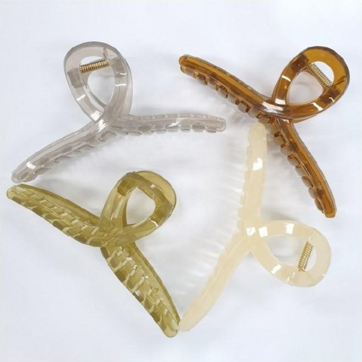 하루의 13cm 빅사이즈 올림머리 김진아 헤어집게핀 러블리 유광 집게핀 4종세트 9,900원