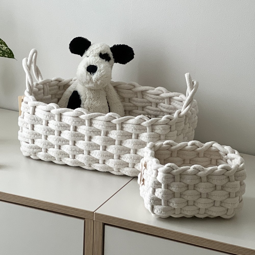 1+1 패브릭 바스켓 매듭 수납 정리 바구니 26,900원