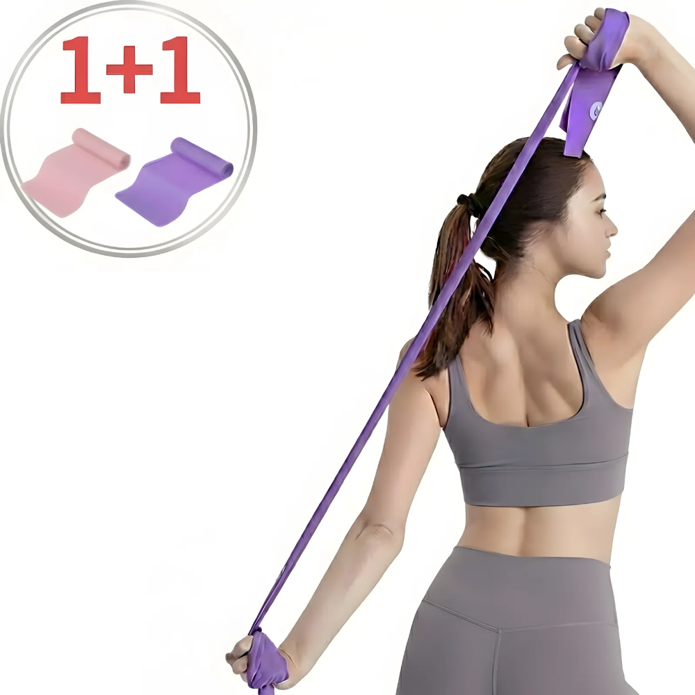 HwaDon 요가 스트레칭 고무 운동 밴드 2P, 1세트, 퍼플+핑크 6,000원