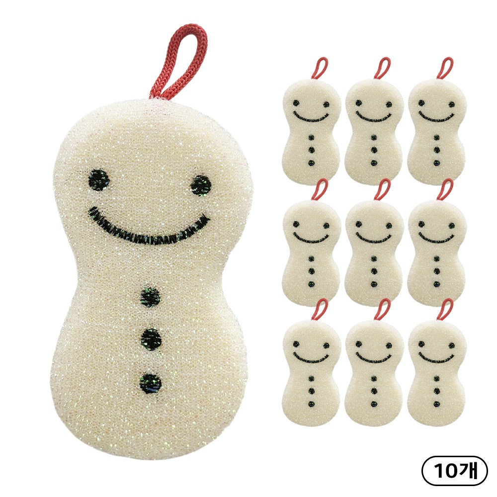 크린라이프 눈사람(화이트)수세미 10P, 2세트, 5개 9,880원