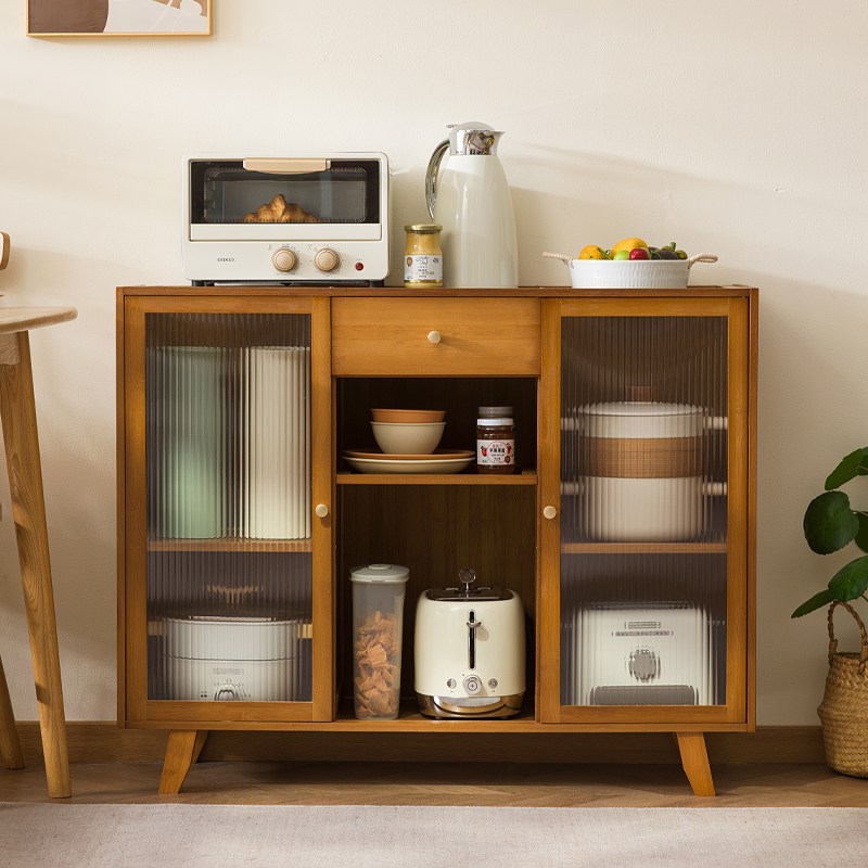 GOOD LIVE 원목 주방 수납장 3칸 캐비닛 정리함, 3단, 브라운 79,900원