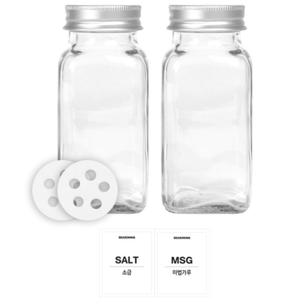 유리 사각 전용캡 양념통 세트 4,200원
