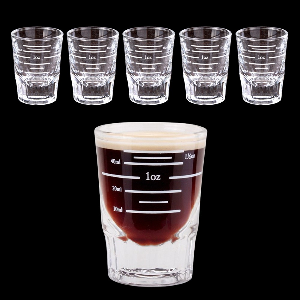 에스프레소 5라인 샷잔 50ml 6개입 세트 커피 시럽잔 벨크리머 계량 유리샷잔, 6개, 단일 9,980원