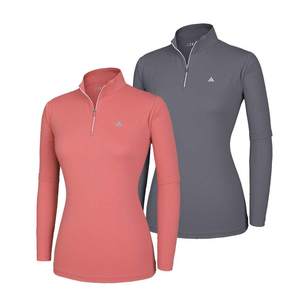 [이지바이] (1+1) 여성 긴팔 집업티셔츠_워너비 빅사이즈 쾌적한 소로나 원단 긴팔 등산 아웃도어 스포츠 웨어 29,870원