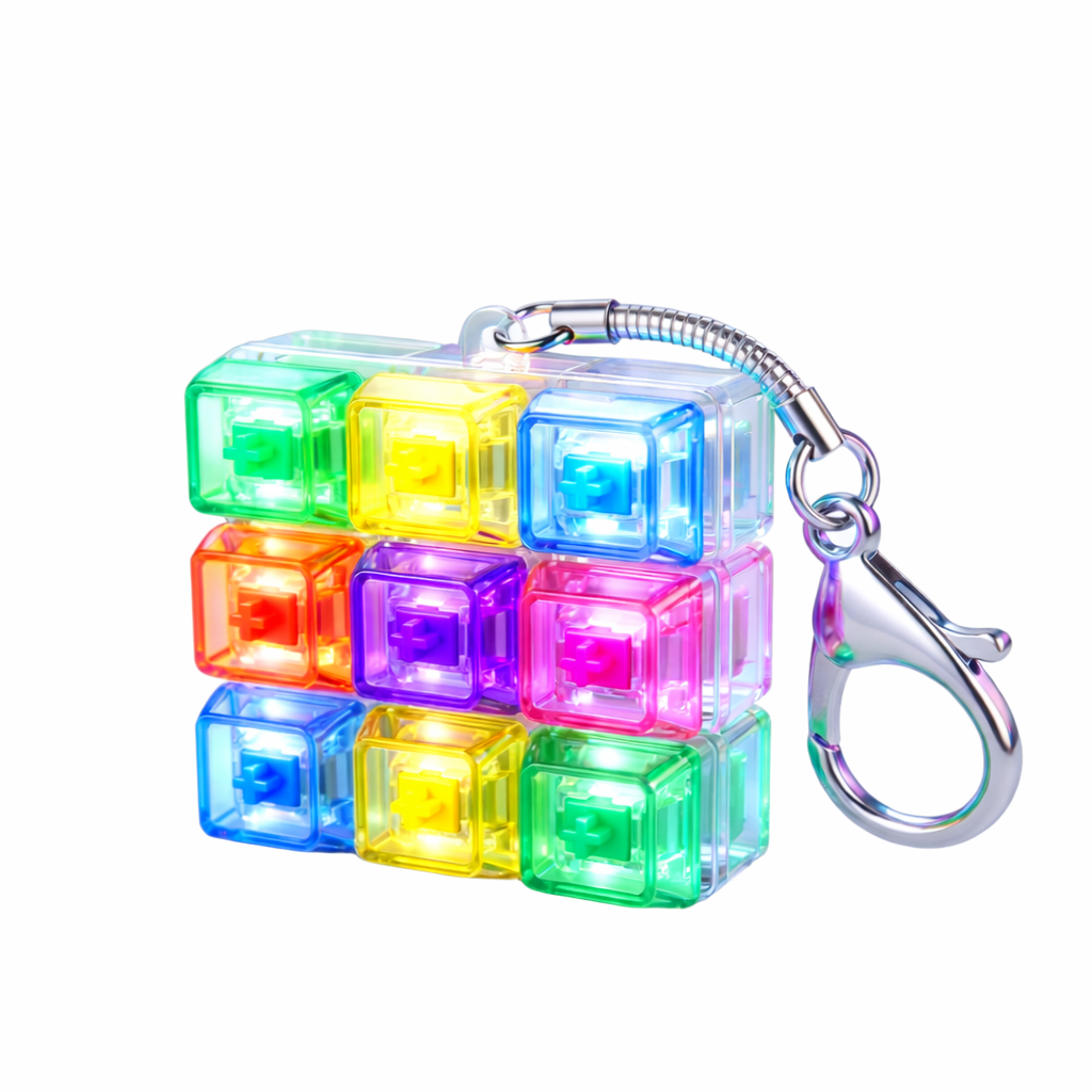 바이아봄 스트레스 해소 LED 키캡 딸깍이 9구 키캡키링, 1개, 레인보우 13,900원