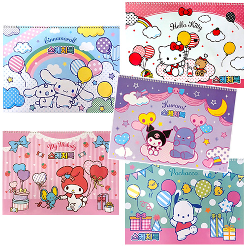 산리오캐릭터즈 스케치북 16매 캐릭터혼합 5개 9,300원