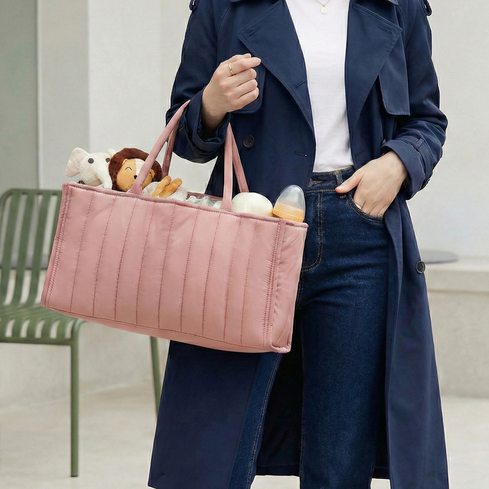 웨이백홈 가방형 기저귀 정리함, 1개, 핑크 16,000원