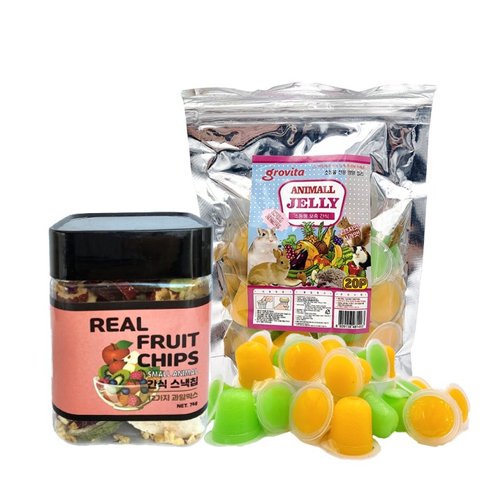 그로비타 소동물 간식 세트 : 젤리 20p + 12가지 과일 12,900원
