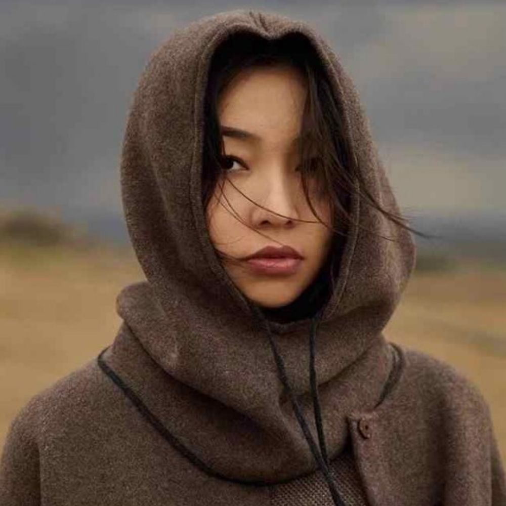 더제이안나 방한 후드넥워머 캐시미어 100 바라클라바, 모카차콜, 1개 56,000원