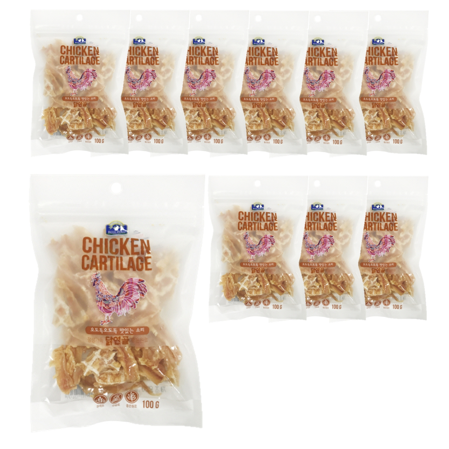 벨버드 반려견 오독오독 닭연골 사사미 간식, 10개, 닭고기맛, 100g 36,000원