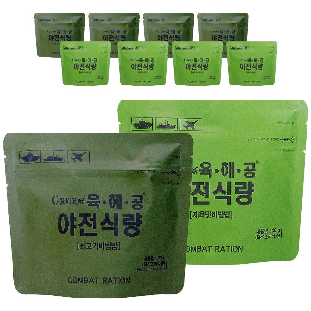 전투식량 육해공 야전식량 쇠고기비빔밥 5+제육비빔밥 5 29,500원