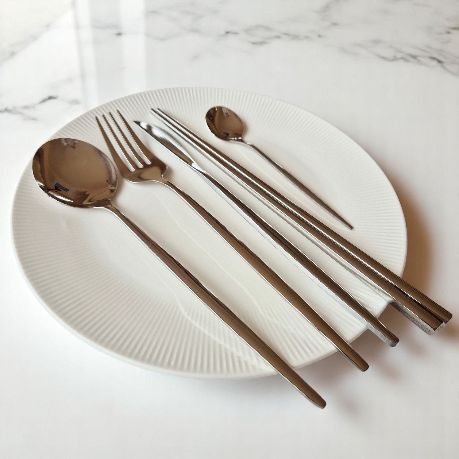 라임키친 수저포크 젓가락 4인 5종 304스텐 커트러리, 4세트, 나이프+스푼+티스푼+포크+젓가락, 실버 39,750원