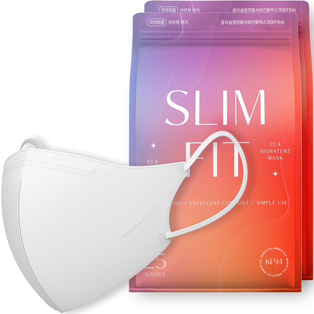 CLA 슬림핏 뉴 황사 보건용 컬러 마스크 중형 KF94 14,400원