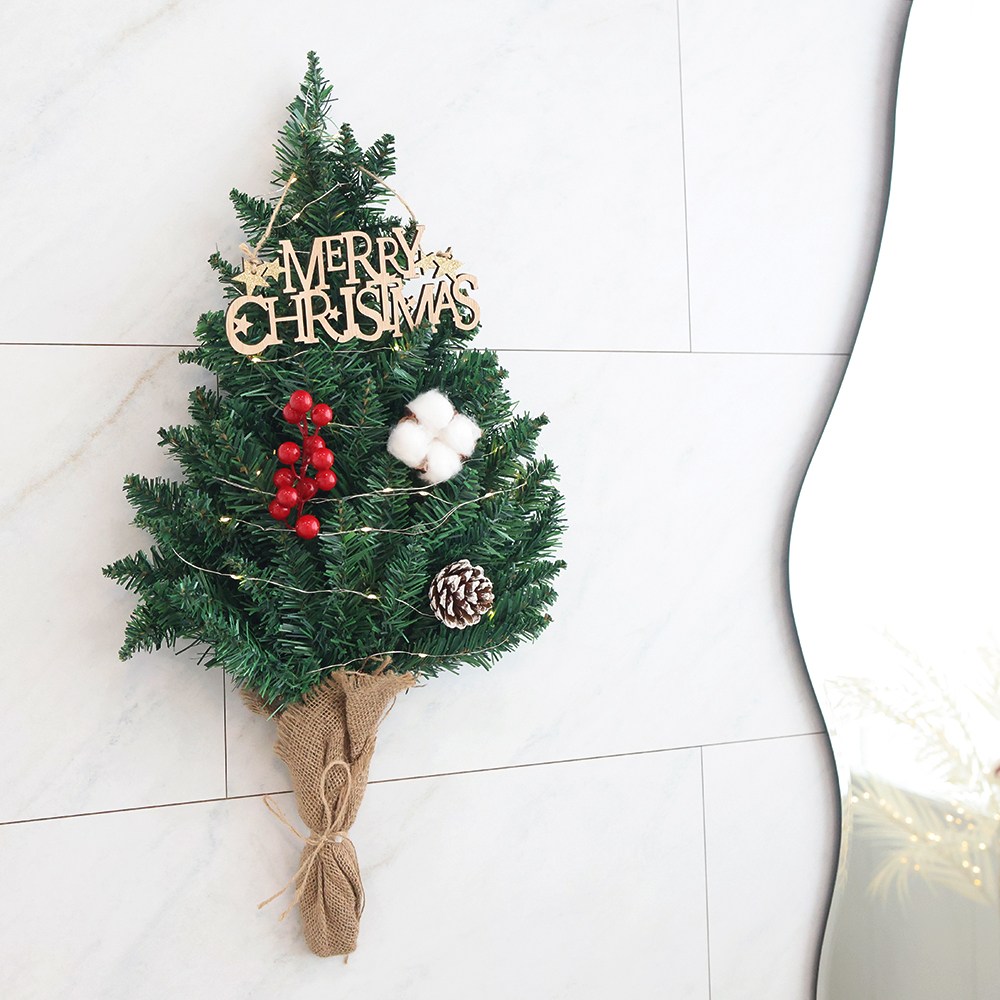 21세기트랜드 크리스마스 파인 벽트리 리스 세트, 1개 24,500원