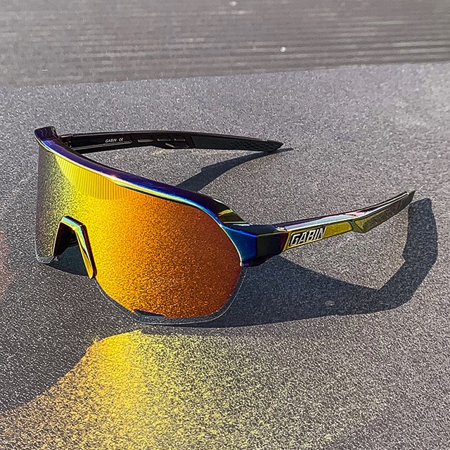 가빈 남녀공용 스포츠선글라스 자전거 등산 레져 운전 골프 낚시 고글 G70, C6 골드홀로그램 레드미러, 1개 24,900원