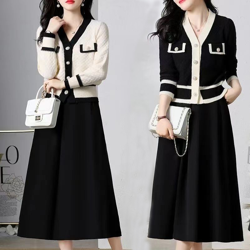 여성 투피스 치마세트 트위드 니트 플레어 스커트 결혼식 하객룩 정장세트 빅사이즈 30,900원