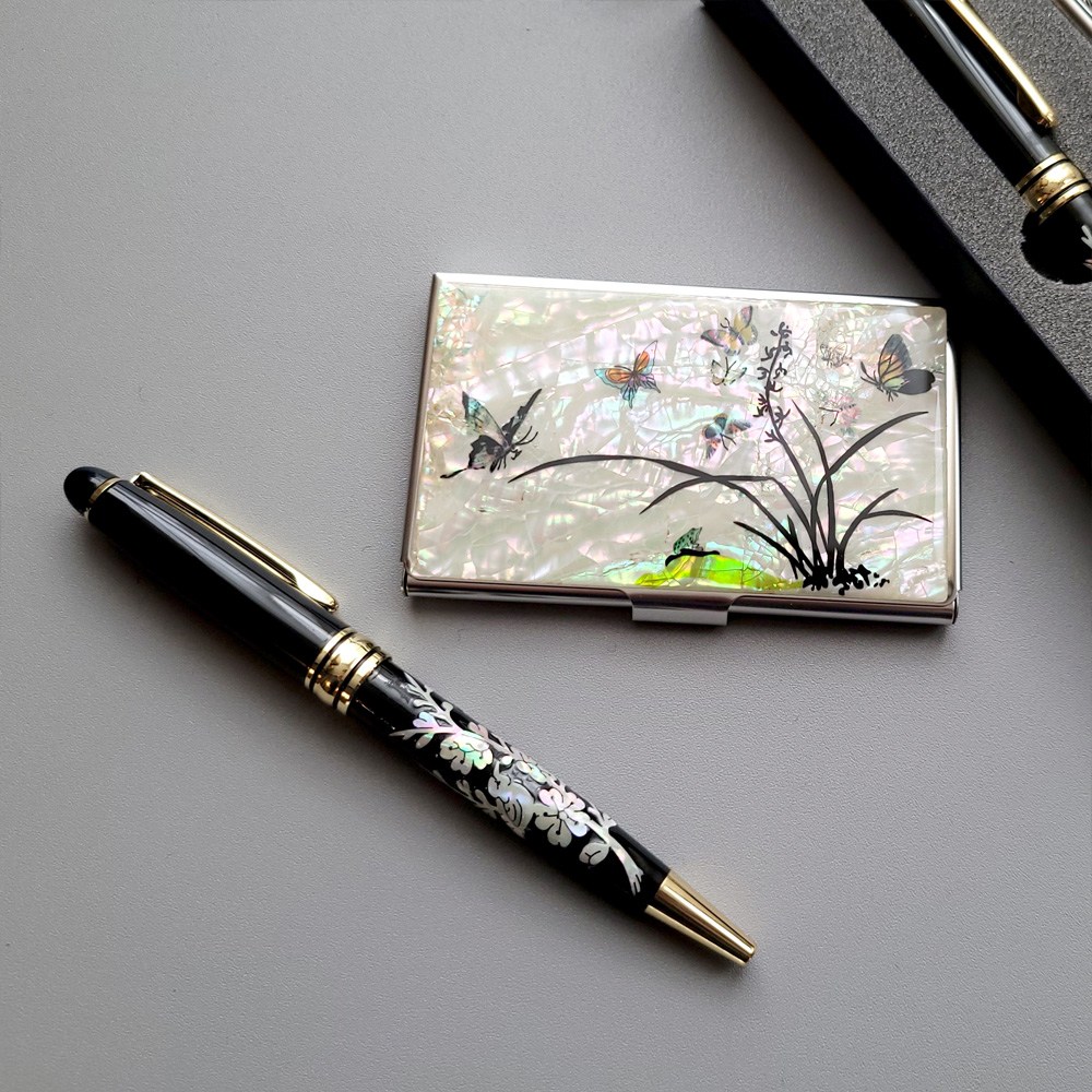 나전칠기 자개볼펜+명함케이스  외국인 선물세트 한국기념품 27,000원