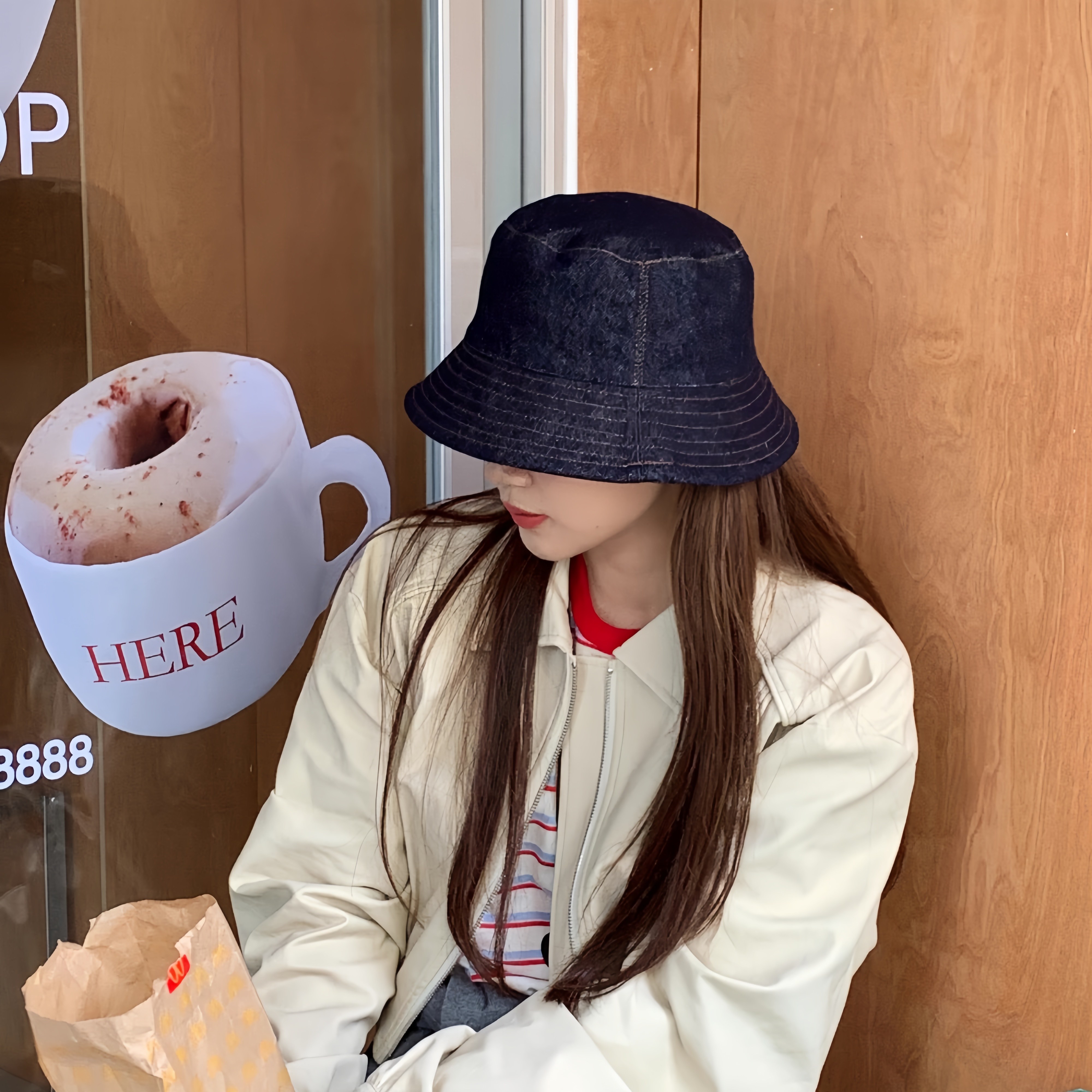 HALOPICK 여성 사계절 데님 양면 벙거지 모자 19,800원