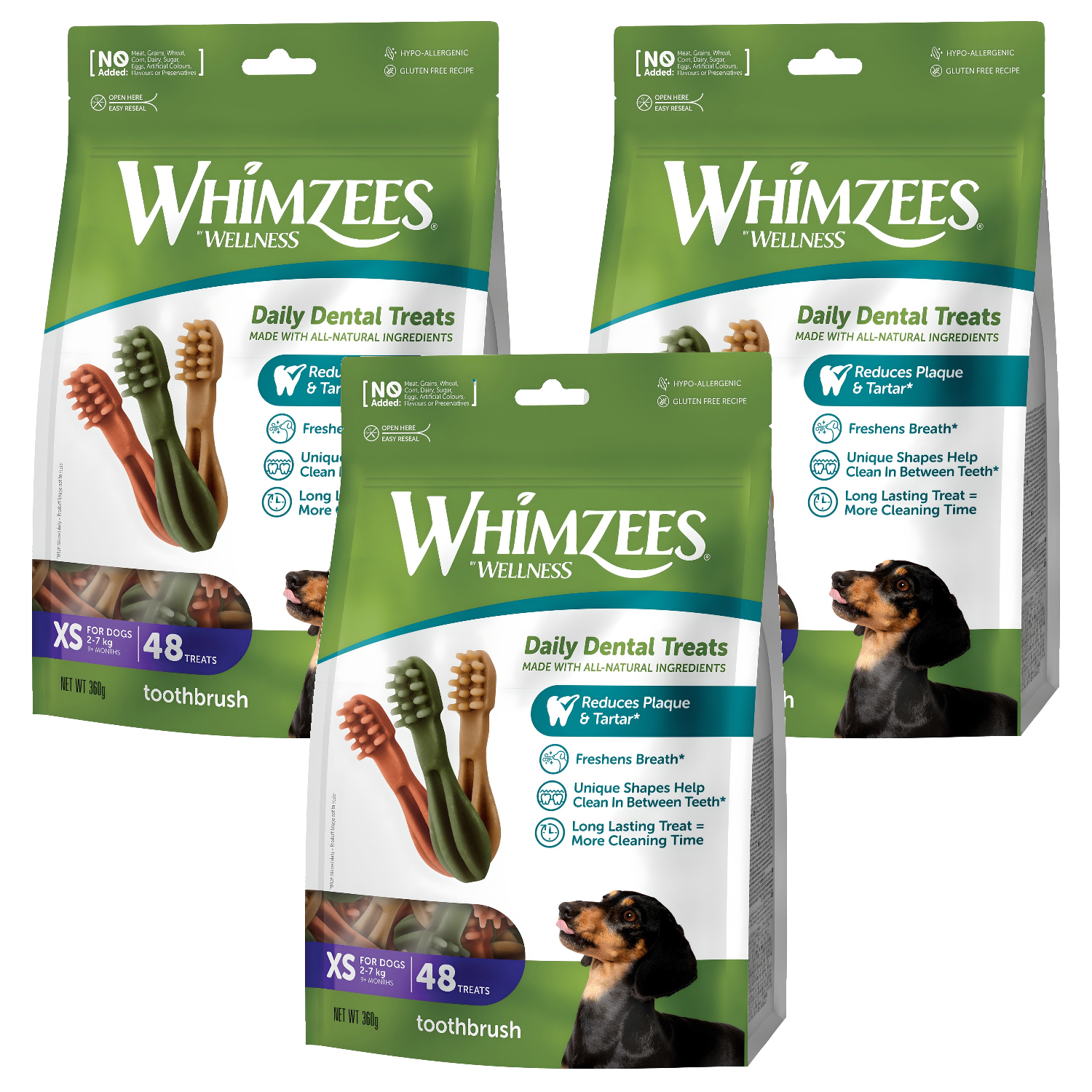 웰니스윔지스 강아지 밸류백 덴탈껌 칫솔 XS, 덴탈껌, 360g, 3개 44,280원