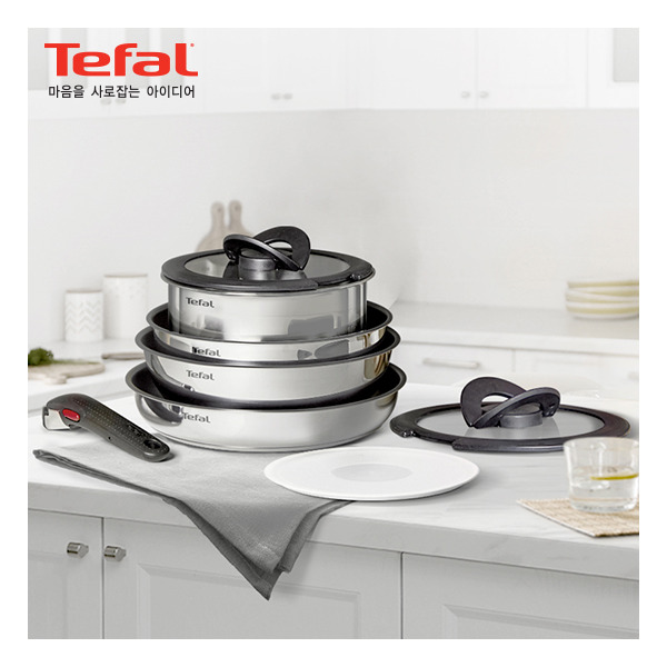 [테팔] *매직핸즈 스테인리스 스틸 화이트골드 에디션 8P 세트 244,000원
