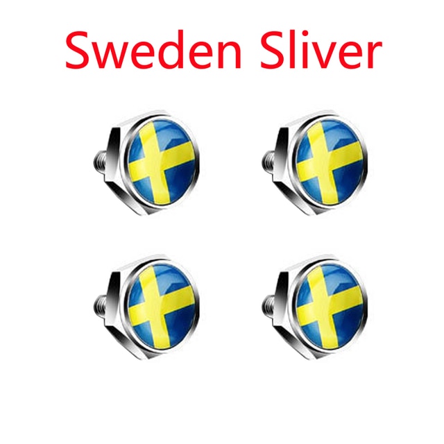 미국 이탈리아 독일 스웨덴 국기 금속 나사 번호판 볼트 액세서리, 아우디 지리 혼다 도요타 알파 로미오 19,400원