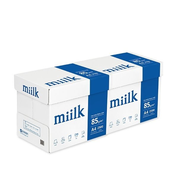 밀크 A4 85g 5000매 (2500매x2박스) SAMU (S) 78,300원