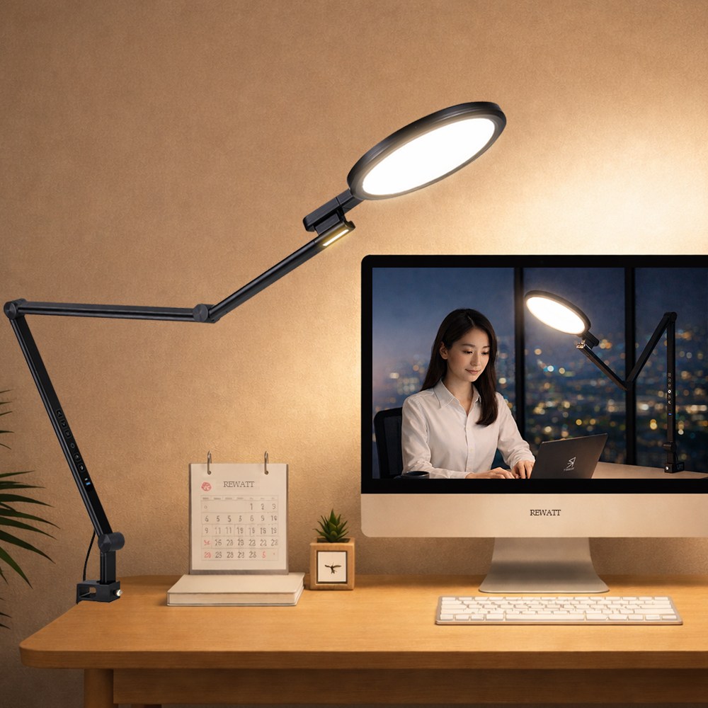 스탠드 독서등 시력보호기능 광폭헤드조명 클램프 공부등 무드등 리와트 LC-99, 블랙 94,900원