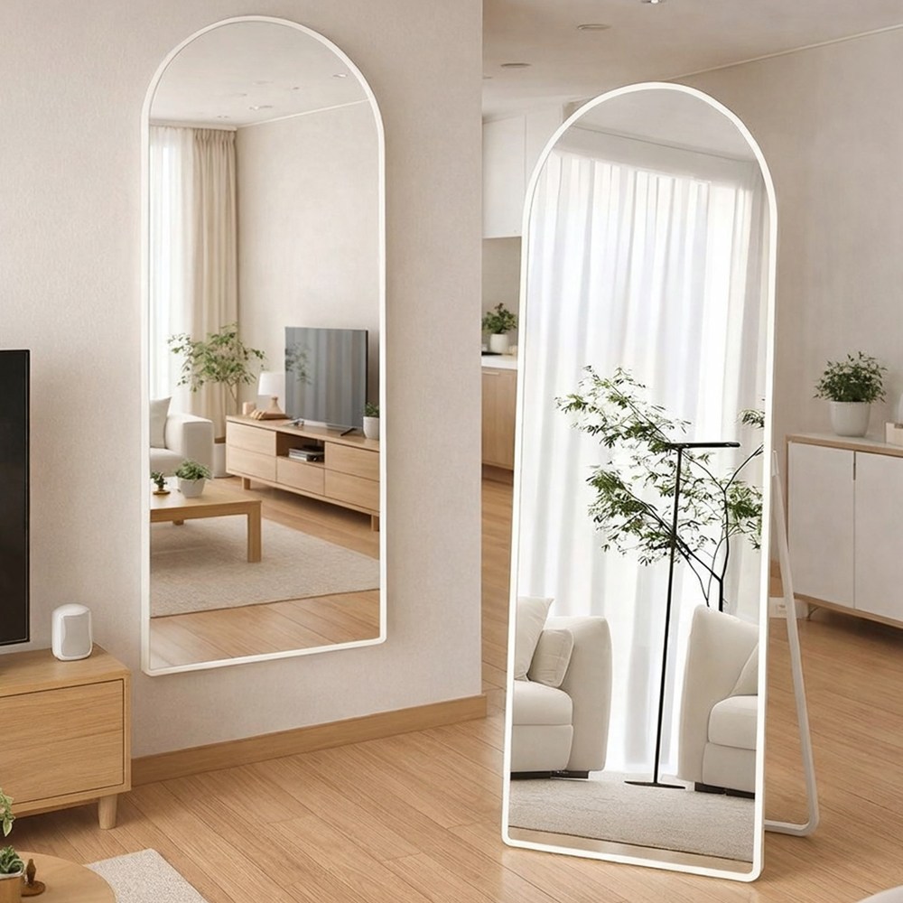 소프트엣지 아치형 벽걸이 스탠드 전신거울, 화이트 25,880원