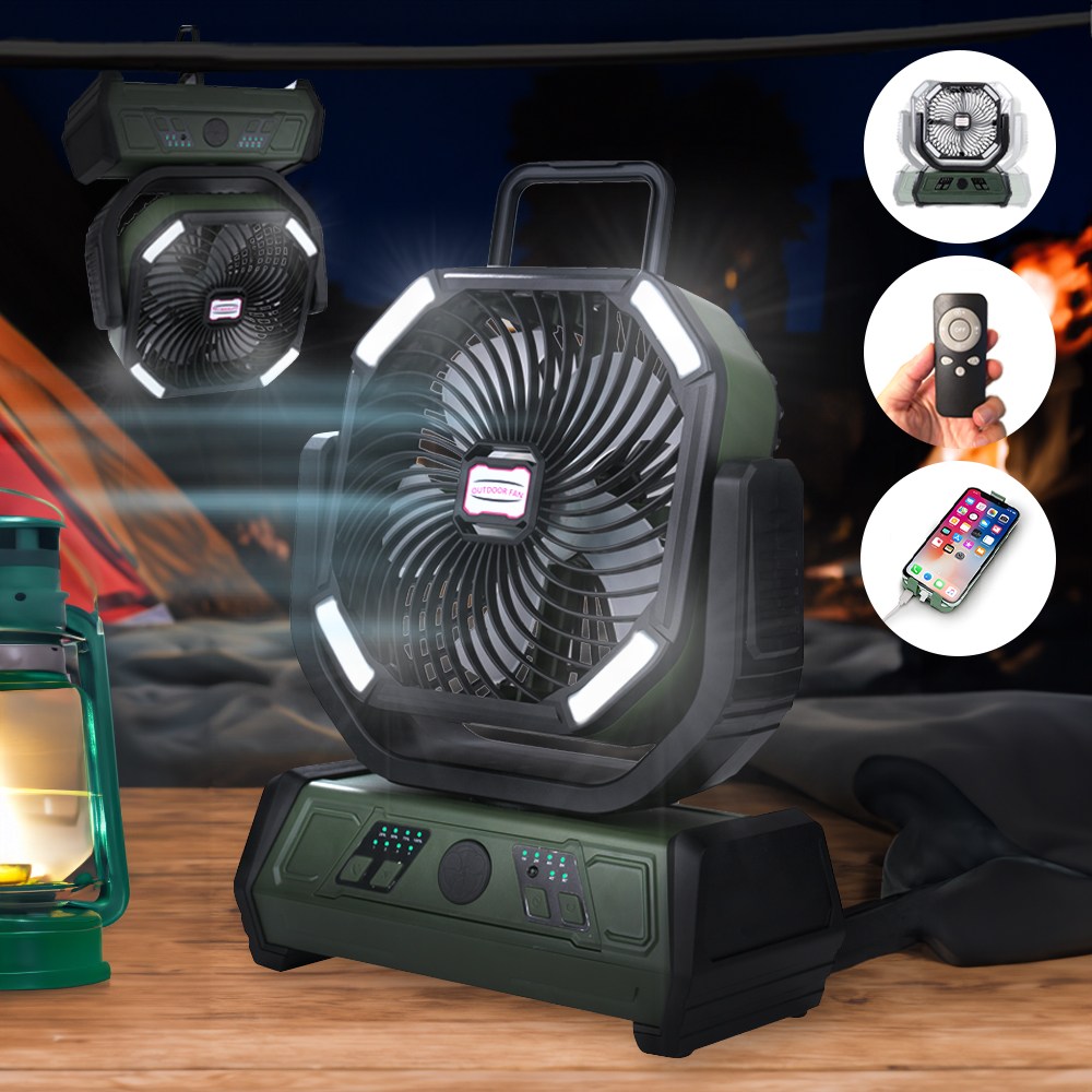 루트나인 고출력 BLDC 캠핑 탁상용 무선 선풍기, 그린, RN-X30 (고급형) 51,900원