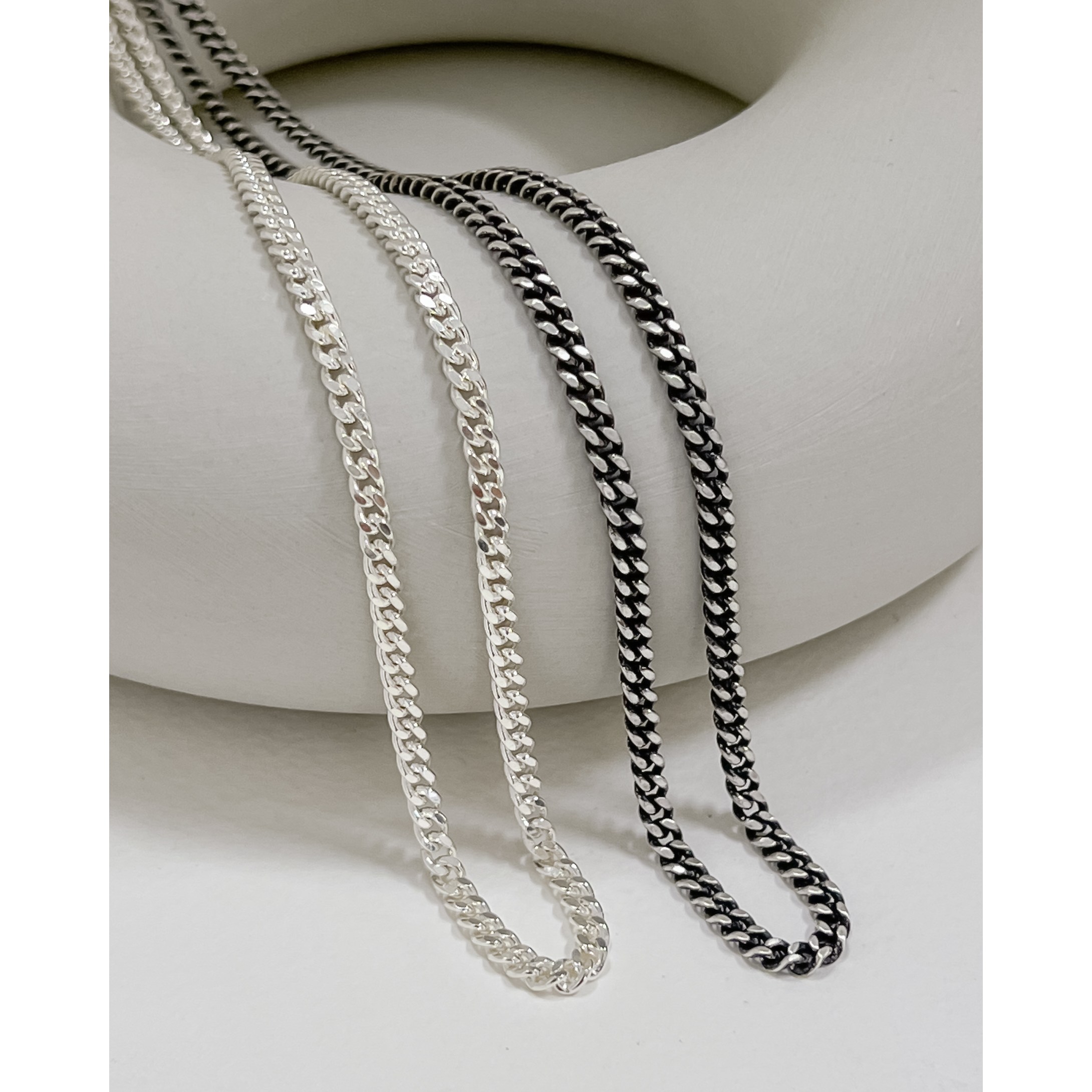 모두디자이너 남자 목걸이 커플 순은 목걸이 실버925 클래식 볼드 체인 유화 목걸이줄 F 239,800원