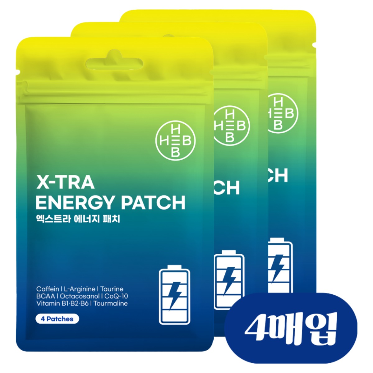 햅 엑스트라 에너지 패치 붙이는 아르기닌 카페인 타우린, 4매입, 3개 33,000원