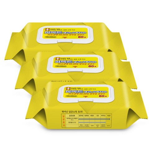 퍼펙트 살균 소독티슈 80매 3팩 물티슈, 80매입, 3개 13,440원