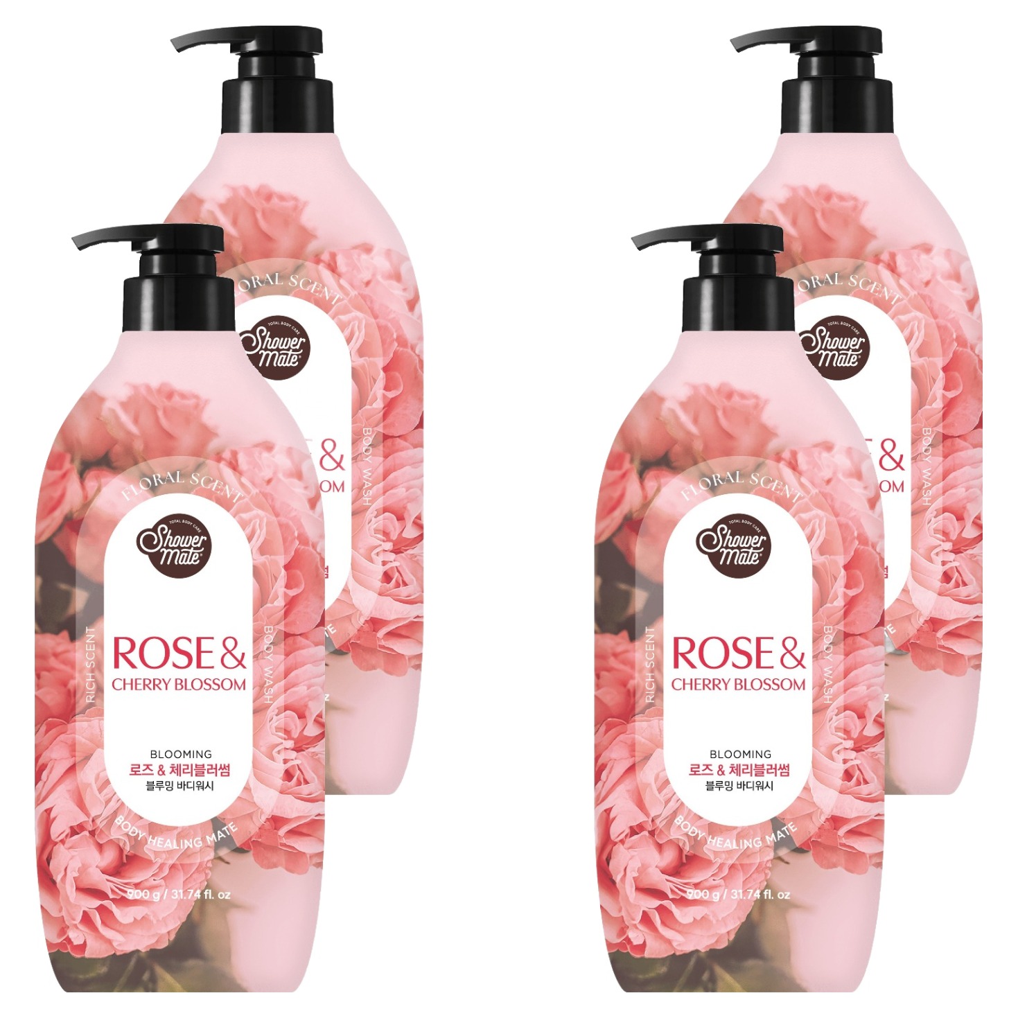 샤워메이트 블루밍 바디워시 로즈 앤 체리블러썸, 900g, 4개 17,800원