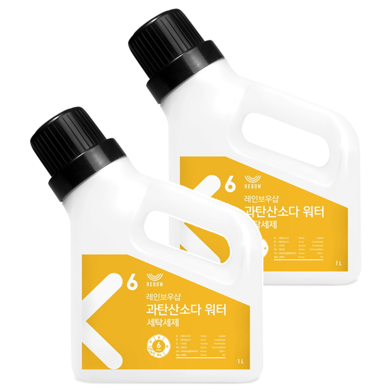 레인보우샵 과탄산소다 워터 세탁세제 본품, 1L, 2개 6,520원