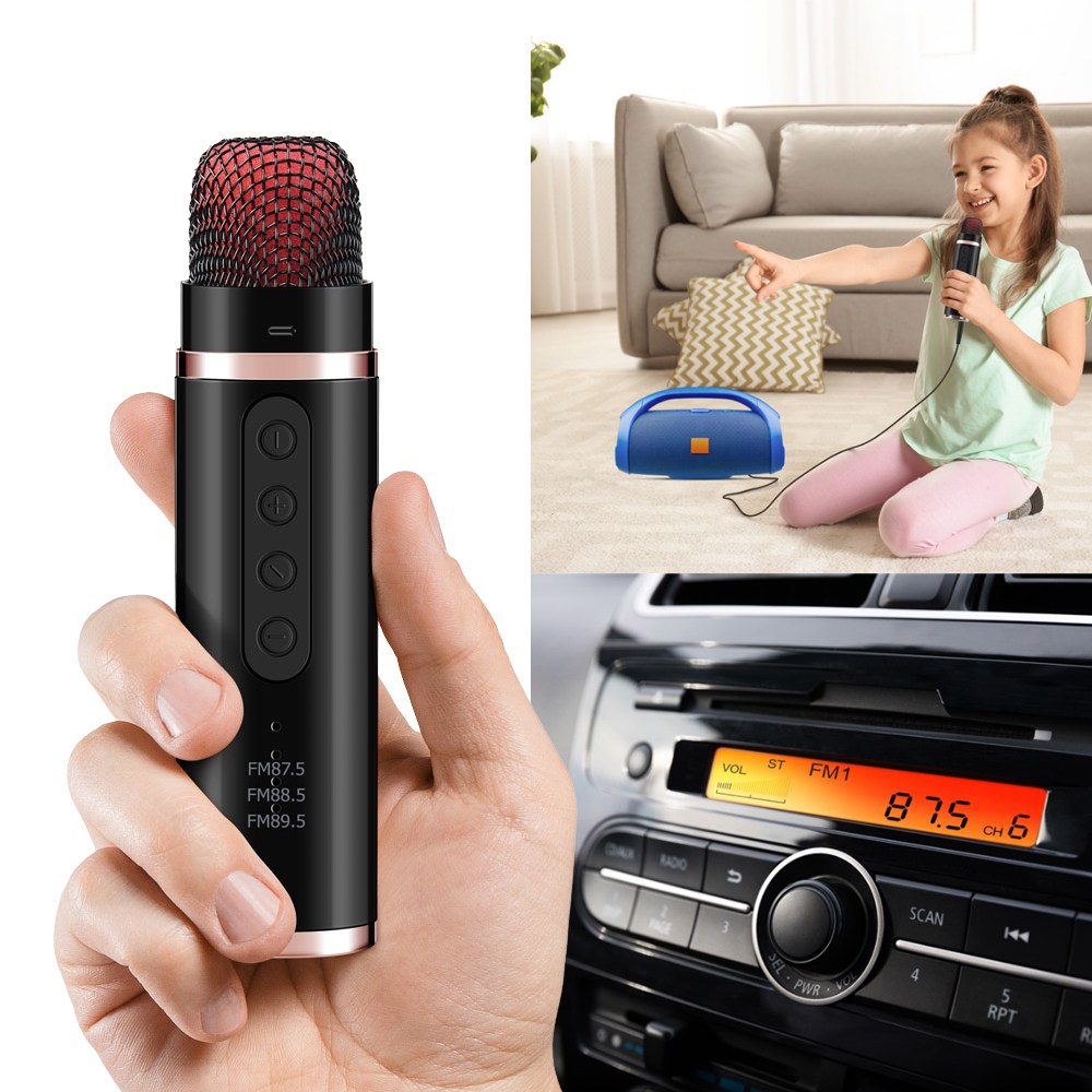 차량용 FM 주파수 연결 블루투스 노래방 마이크 / 에코 기능  / Aux 3.5mm 헤드폰 스피커 연결 지원 31,350원